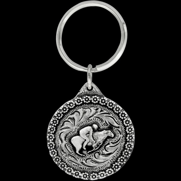 Hold onto the excitement of the rodeo with our Mutton Busting Keychain. Carefully crafted, it's a charming accessory for young rodeo fans and enthusiasts alike. Order now!
